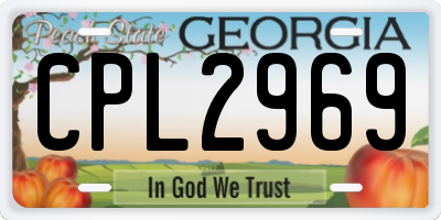 GA license plate CPL2969