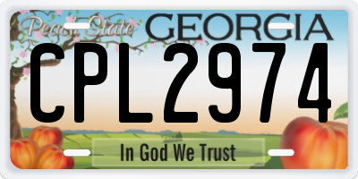 GA license plate CPL2974