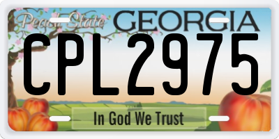GA license plate CPL2975