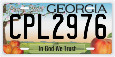 GA license plate CPL2976