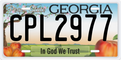 GA license plate CPL2977