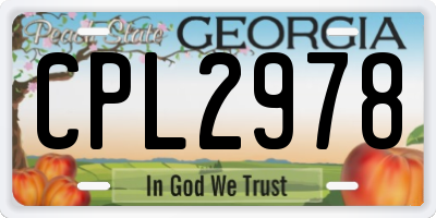 GA license plate CPL2978