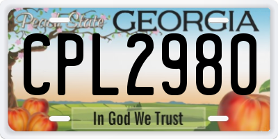 GA license plate CPL2980