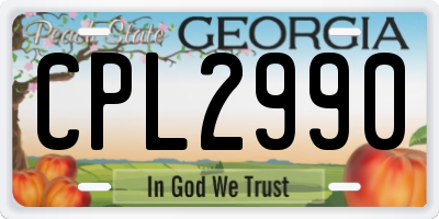 GA license plate CPL2990