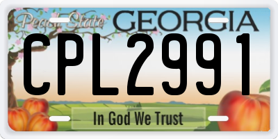 GA license plate CPL2991