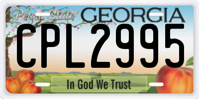 GA license plate CPL2995
