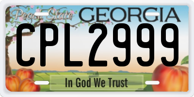 GA license plate CPL2999
