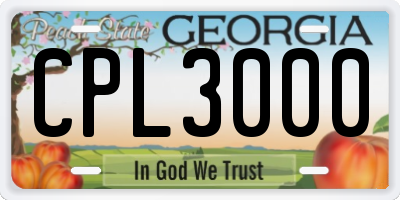 GA license plate CPL3000