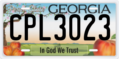 GA license plate CPL3023