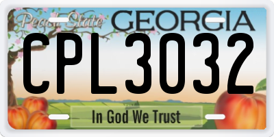 GA license plate CPL3032
