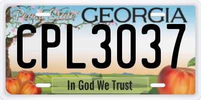GA license plate CPL3037