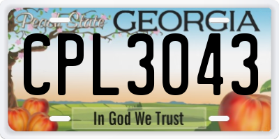 GA license plate CPL3043
