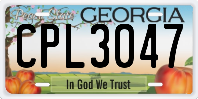 GA license plate CPL3047
