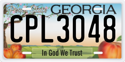 GA license plate CPL3048