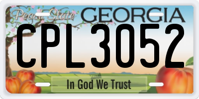GA license plate CPL3052