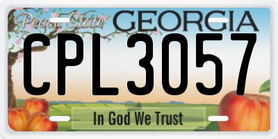 GA license plate CPL3057