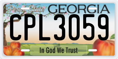 GA license plate CPL3059