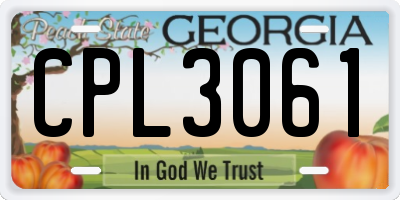 GA license plate CPL3061