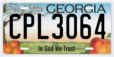GA license plate CPL3064