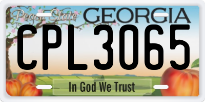 GA license plate CPL3065