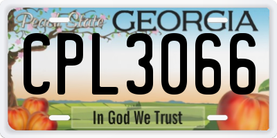 GA license plate CPL3066