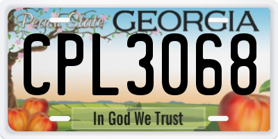 GA license plate CPL3068