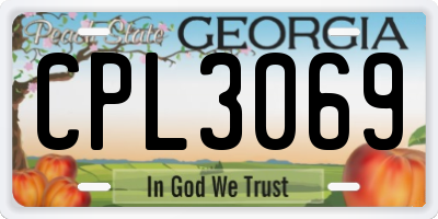 GA license plate CPL3069