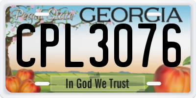 GA license plate CPL3076