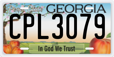 GA license plate CPL3079