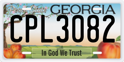 GA license plate CPL3082