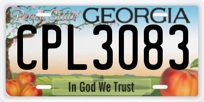 GA license plate CPL3083