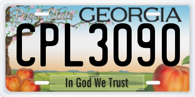 GA license plate CPL3090