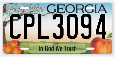 GA license plate CPL3094