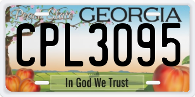 GA license plate CPL3095