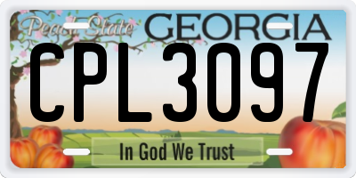 GA license plate CPL3097