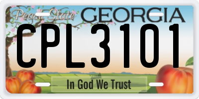 GA license plate CPL3101
