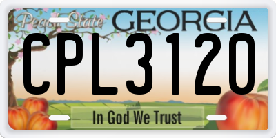 GA license plate CPL3120