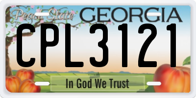 GA license plate CPL3121