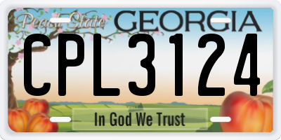 GA license plate CPL3124
