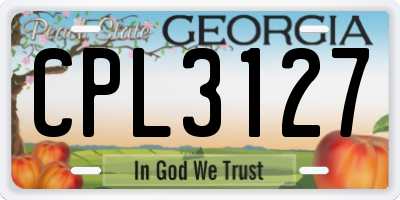 GA license plate CPL3127