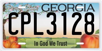 GA license plate CPL3128