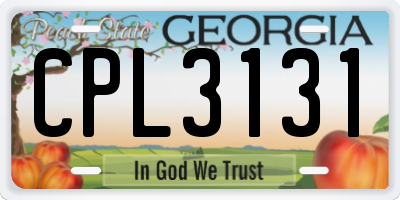 GA license plate CPL3131