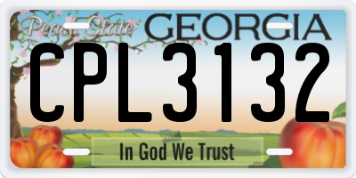 GA license plate CPL3132