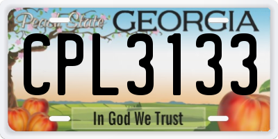 GA license plate CPL3133