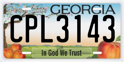 GA license plate CPL3143