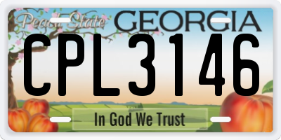 GA license plate CPL3146