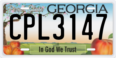 GA license plate CPL3147