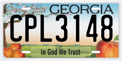 GA license plate CPL3148