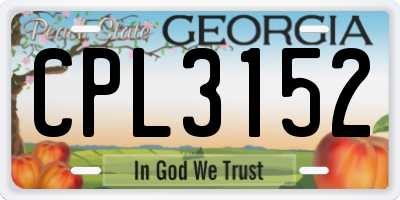 GA license plate CPL3152