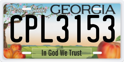 GA license plate CPL3153